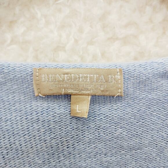 Sweater Size L Marina Wool Cashmere Powder Blue Pullover Whinsycore Soft Fairy - Picture 12 of 12